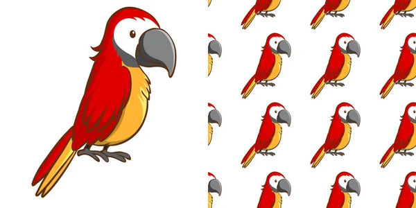 红色金刚鹦鹉无缝背景设计 — 图库矢量图片
