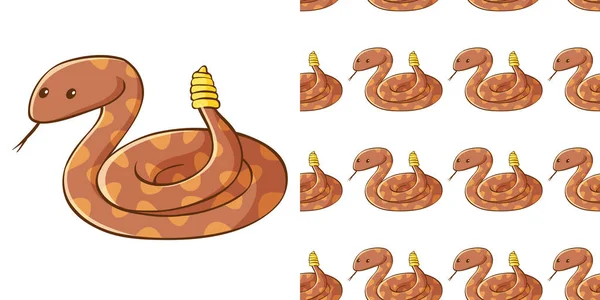 Diseño de fondo sin costuras con serpiente marrón — Archivo Imágenes Vectoriales