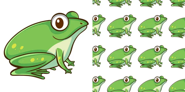 Seamless background design with green frog — 스톡 벡터