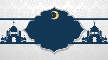 Camiler ve ay resimleriyle çerçeve şablonu