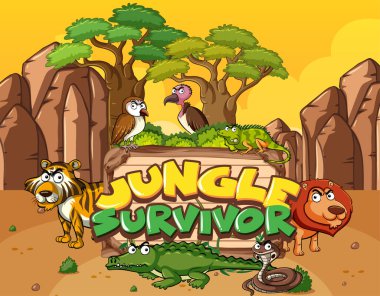 Doğa ve orman geçmişi illüstrasyonuyla ilgili bir sahne