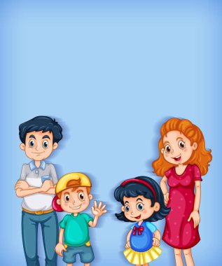 Mutlu aile resimleriyle arka plan şablonu tasarımı