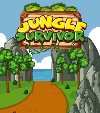 Doğa ve orman geçmişi illüstrasyonuyla ilgili bir sahne