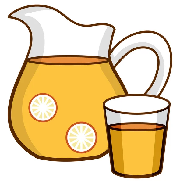 Orange Juice Jar Glass White Background Illustration — Stock Vector