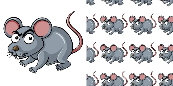 Design Fundo Sem Costura Com Ilustração Cinza Mouse — Vetor de Stock