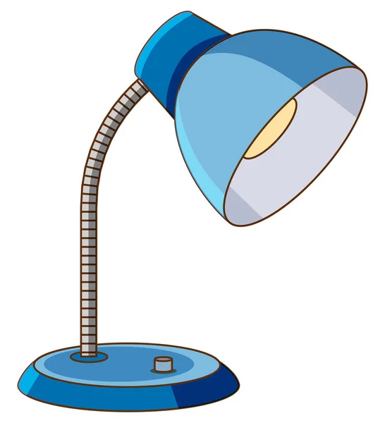 Blauwe Lamp Met Gele Gloeilamp Witte Achtergrond Illustratie — Stockvector