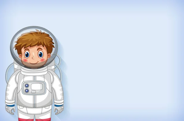 Modèle Fond Uni Avec Illustration Sourire Heureux Astronaute — Image vectorielle