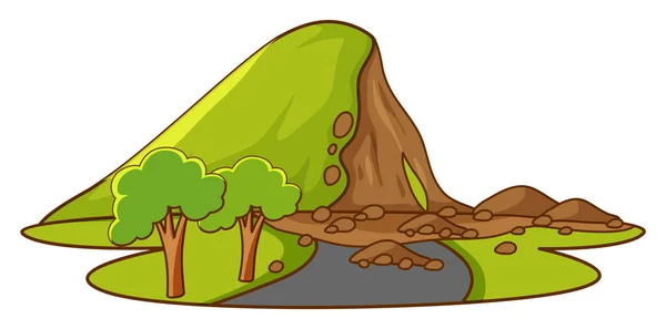 山体图上的泥石流 — 图库矢量图片