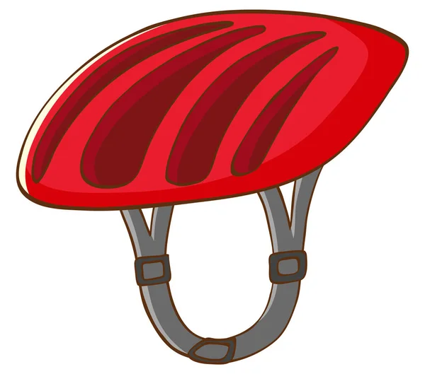 Capacete Bicicleta Vermelho Sobre Fundo Branco Ilustração — Vetor de Stock
