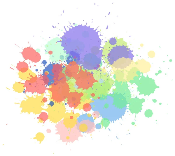Salpicadura Acuarela Colores Mixtos Sobre Fondo Blanco Ilustración — Vector de stock