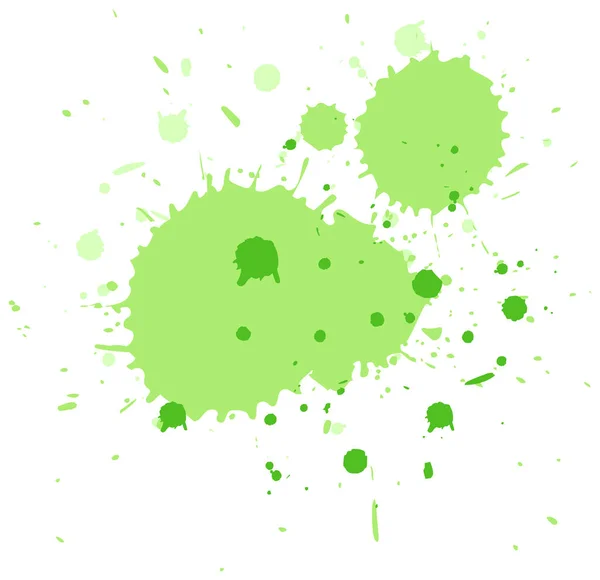 Akvarell Fröccsenés Zöld Fehér Háttér Illusztráció — Stock Vector