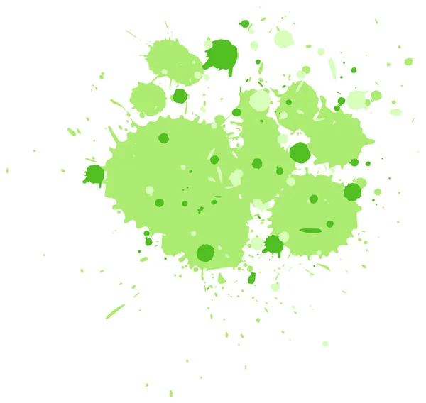 白の背景イラストに緑で水色のスプラッシュ — ストックベクタ