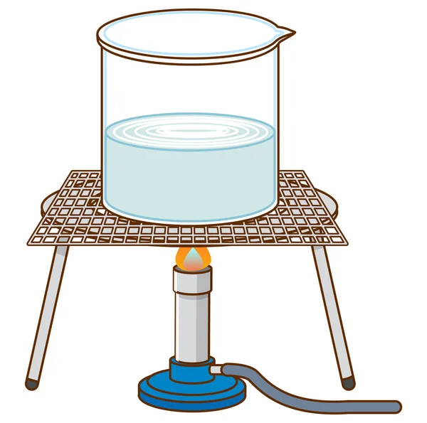 Sperimentazione Scientifica Con Acqua Bollente Sull Illustrazione Rack — Vettoriale Stock