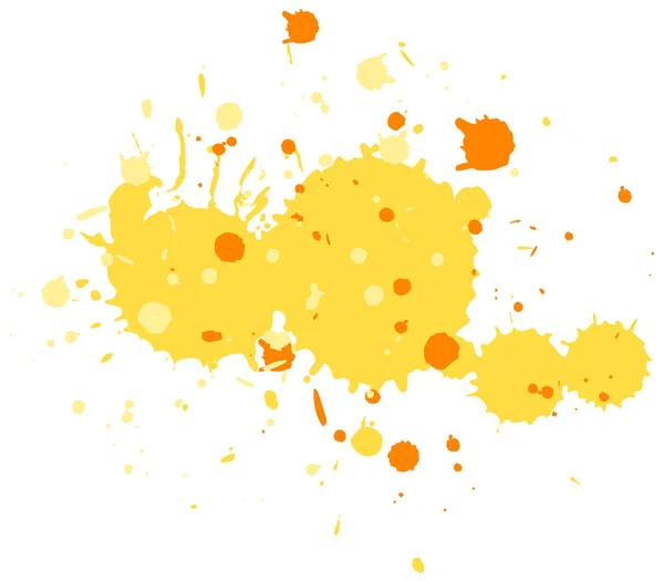 Salpicadura Acuarela Amarillo Sobre Fondo Blanco Ilustración — Vector de stock