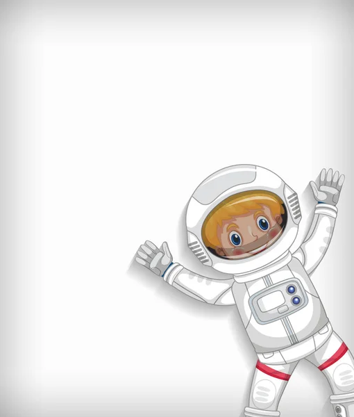 Plain Background Template Happy Astronaut Smiling Illustration — Stock Vector