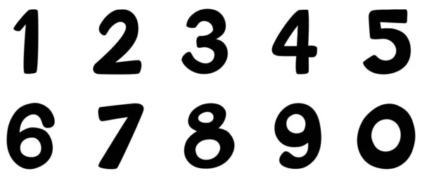 白色背景图上1至0号字体的设计 — 图库矢量图片