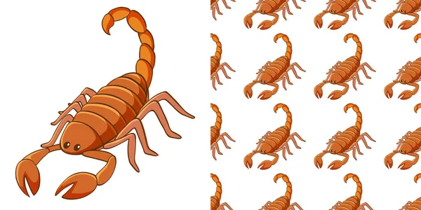 Бесшовный Дизайн Фона Иллюстрацией Скорпиона — стоковый вектор
