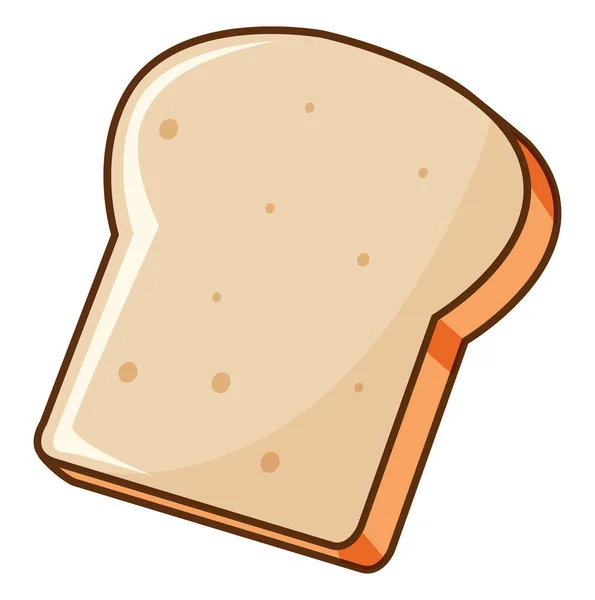 One Piece Bread Toasted White Background Illustration — Stock Vector