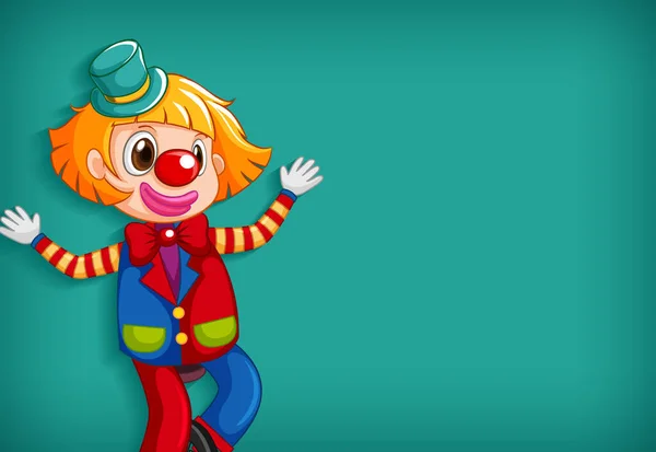 Achtergrond Template Ontwerp Met Vrolijke Clown Illustratie — Stockvector