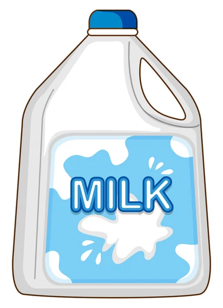 白色背景图上的一大瓶鲜牛奶 — 图库矢量图片