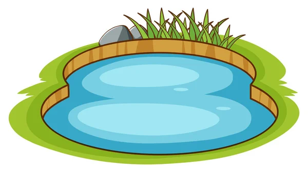 Small Pool Garden White Background Illustration — Stock Vector