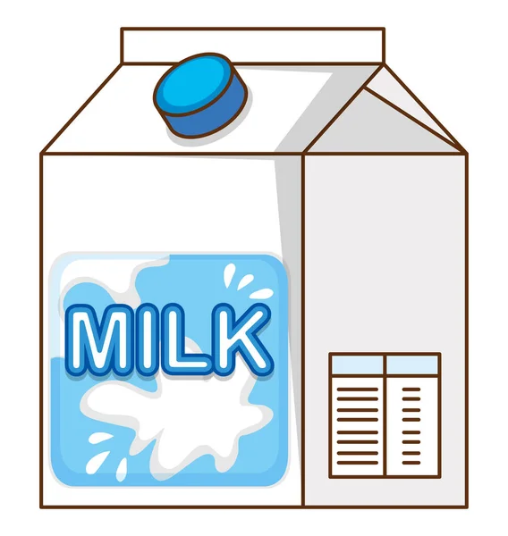 Een Doos Verse Melk Witte Achtergrond Illustratie — Stockvector