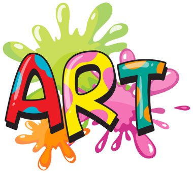 Renkli suluboya arkaplan resimli kelime sanatı için yazı tipi tasarımı