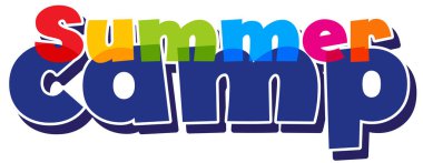 Beyaz arkaplan illüstrasyonunda kelime kampı için yazı tipi tasarımı