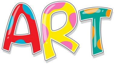 Renkli resimlerle kelime sanatı için yazı tipi tasarımı