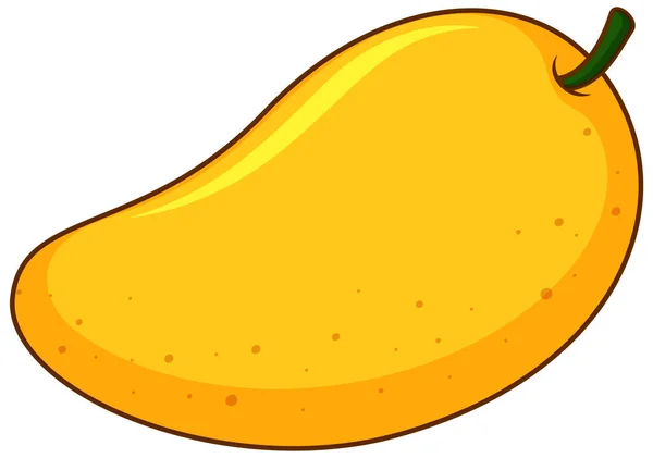 One Yellow Mango White Background Illustration — Stock Vector