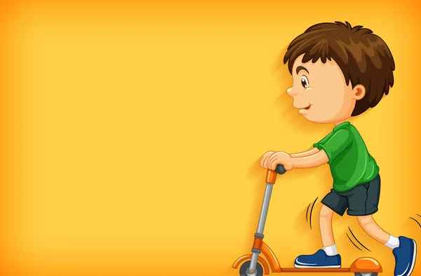 背景模板设计 男孩玩滑板车插图 — 图库矢量图片