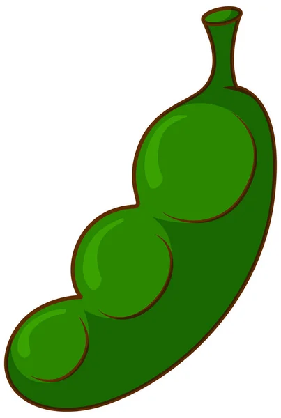 One Pot Green Bean White Background Illustration — Stock Vector