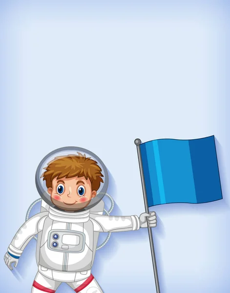 Modelo Fundo Simples Com Feliz Astronauta Sorridente Ilustração —  Vetores de Stock