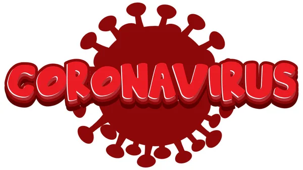Disegno Del Carattere Parola Coronavirus Illustrazione Colori Rossa — Vettoriale Stock