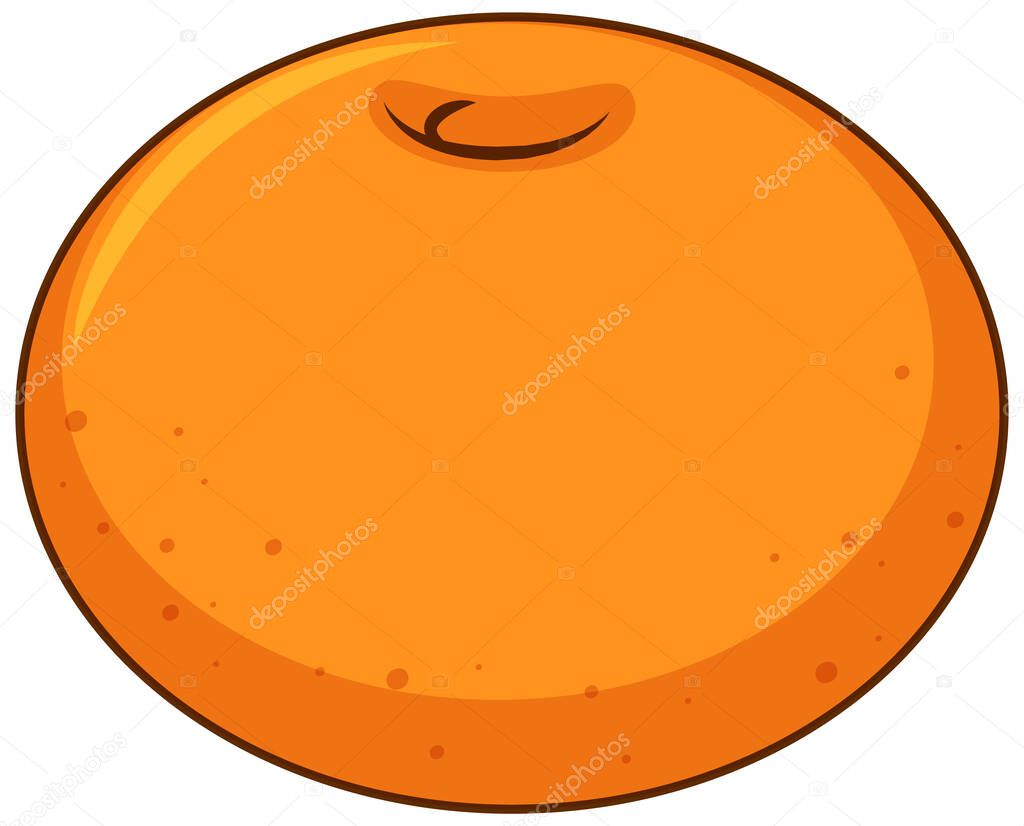 One round orange on white background illustration