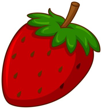 Beyaz arkaplanda bir kırmızı çilek illüstrasyonu