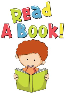 Çocuk kitabı illüstrasyonlu bir kitap okumak için yazı tipi tasarımı