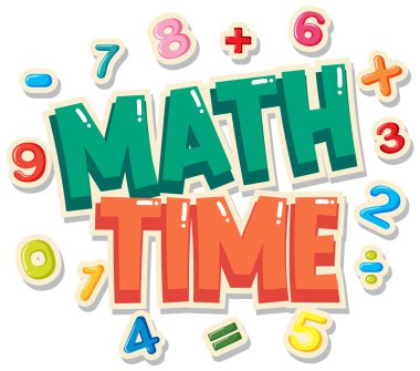 Arkaplan çiziminde sayılarla matematik zamanı olan poster tasarımı