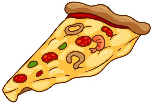 Una Rebanada Pizza Sobre Fondo Blanco Ilustración — Vector de stock