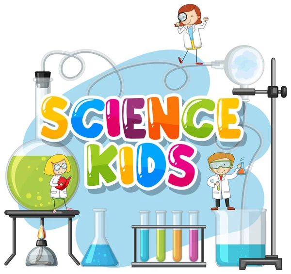 Návrh Písma Pro Text Science Kids Kid Lab Illustration — Stockový vektor
