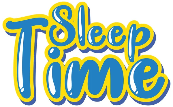 Font Design Word Sleep Time White Background Illustration — Stock Vector