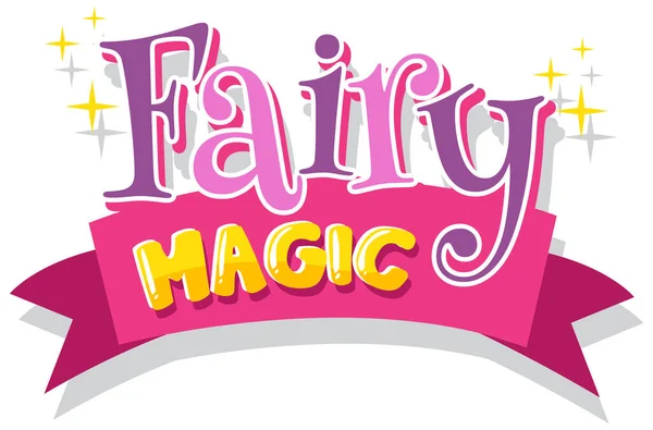Font Design Word Fairy Magic Pink Color Illustration — Stock Vector