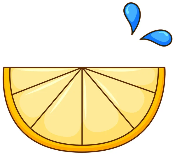 白色背景图上的一片柠檬 — 图库矢量图片