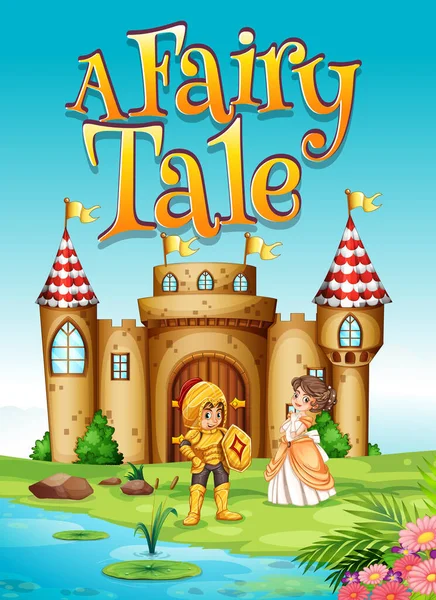 Projektowanie Czcionki Dla Word Fairy Tale Knight Princess Illustration — Wektor stockowy