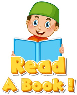 İfade için yazı tipi tasarımı çocuk resimli bir kitap okudu