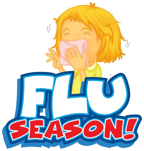 Font Design Word Flu Season Illustration — Stock Vector