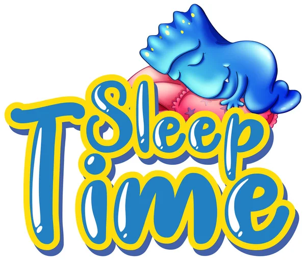 Sign Template Word Sleep Time Monster Bed Illustration — Stock Vector