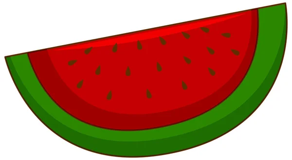 Один Кусок Арбуза Белом Фоне — стоковый вектор
