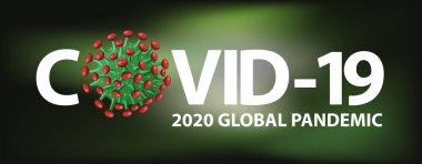 Coronavirus poster tasarımı ve siyah arkaplan illüstrasyonları