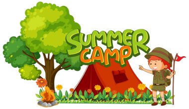 Kelime yaz kampı için yazı tipi tasarımı.